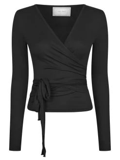 Neo Noir Nia Jersey Wrap Blouse Black Discount