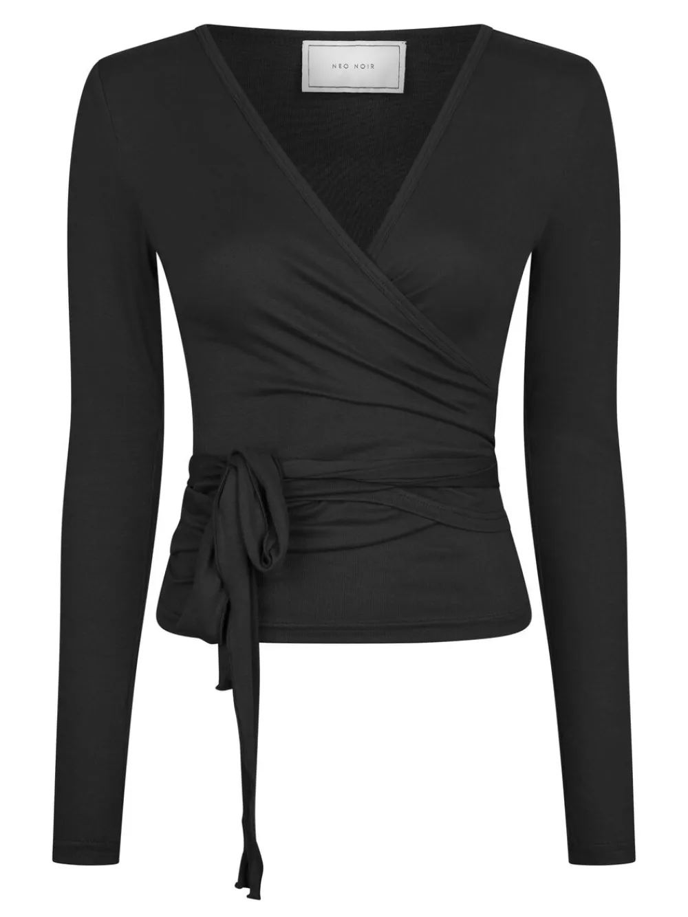 Neo Noir Nia Jersey Wrap Blouse Black Discount