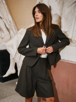 Neo Noir Nika Mini Check Shorts Brown melange Discount