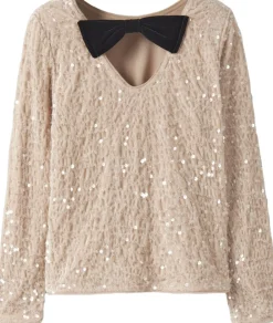 Name It NKFRUSITTA LS BOW BLOUSE Jet stream/black bow