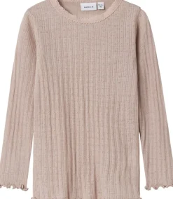 Name It NMFWOSSA WO/SI RIB LS TOP Shadow gray Best