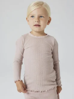 Name It NMFWOSSA WO/SI RIB LS TOP Shadow gray Best