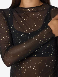 Dame Noisy may NMSTAR FOIL L/S HIGH NECK MESH JRS