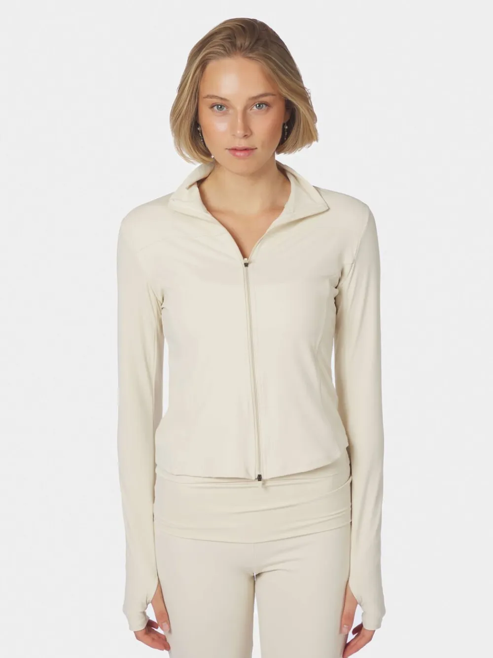 Neo Noir Nolana Zip Blouse Ivory New