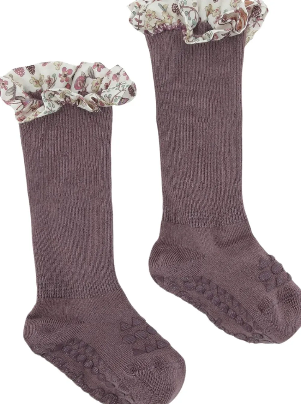 GoBabyGo Non-slip socks - Bamboo / Liberty Misty plum / donn Outlet