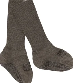 GoBabyGo Non-Slip socks in Merino Wool LV Brown melange Discount