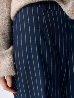 Object OBJLISA WIDE PANT AOP NOOS Sky captain/sandshell pinstripe New