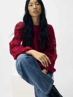 Dame Object OBJLUCIE L/S RE O-NECK TOP NOOS