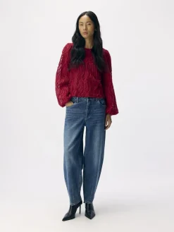 Dame Object OBJLUCIE L/S RE O-NECK TOP NOOS