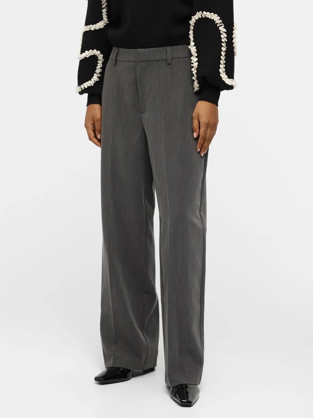 Object OBJSIGRID HW CASUAL PANT NOOS Medium grey melange Online