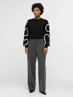 Object OBJSIGRID HW CASUAL PANT NOOS Medium grey melange Online