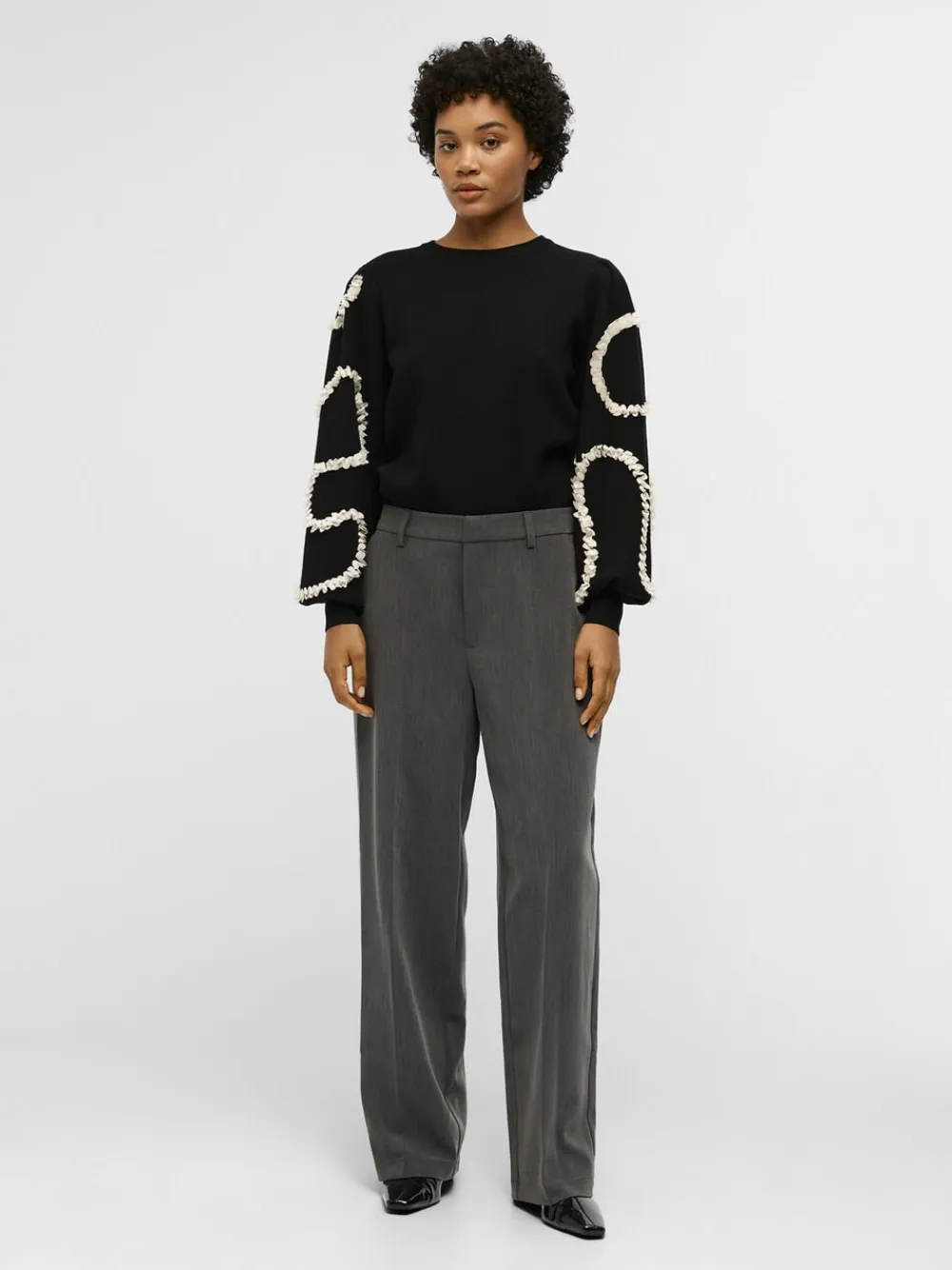 Object OBJSIGRID HW CASUAL PANT NOOS Medium grey melange Online