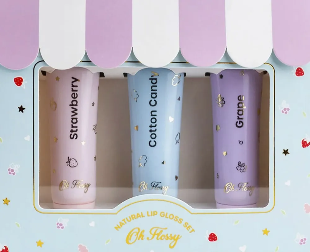 Oh Flossy - Naturlig Lip Gloss - Sæt med 3 New