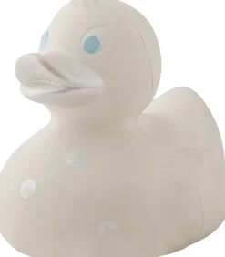 - Lille Badeand - Hvid m. sølv prikker 8cm.><noscript><img width=