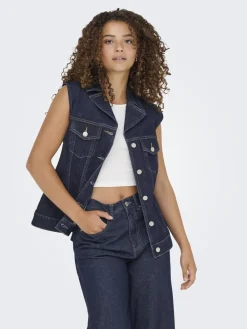 Dame ONLY ONLJOANA RINSE DNM WAISTCOAT MAE