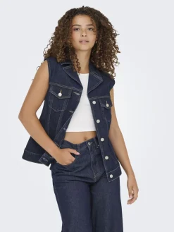 Dame ONLY ONLJOANA RINSE DNM WAISTCOAT MAE