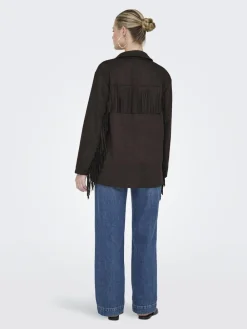 Dame ONLY ONLWILLA FRINGES FAUX SUEDE JACKET