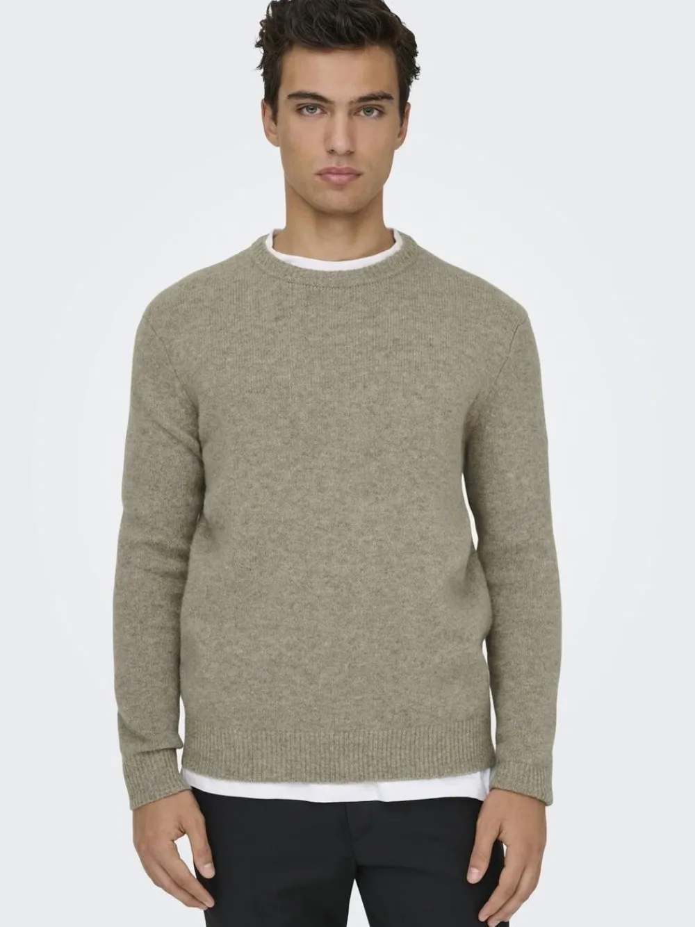 Only & Sons ONSRAY REG LS CREW KNIT FRML Walnut New