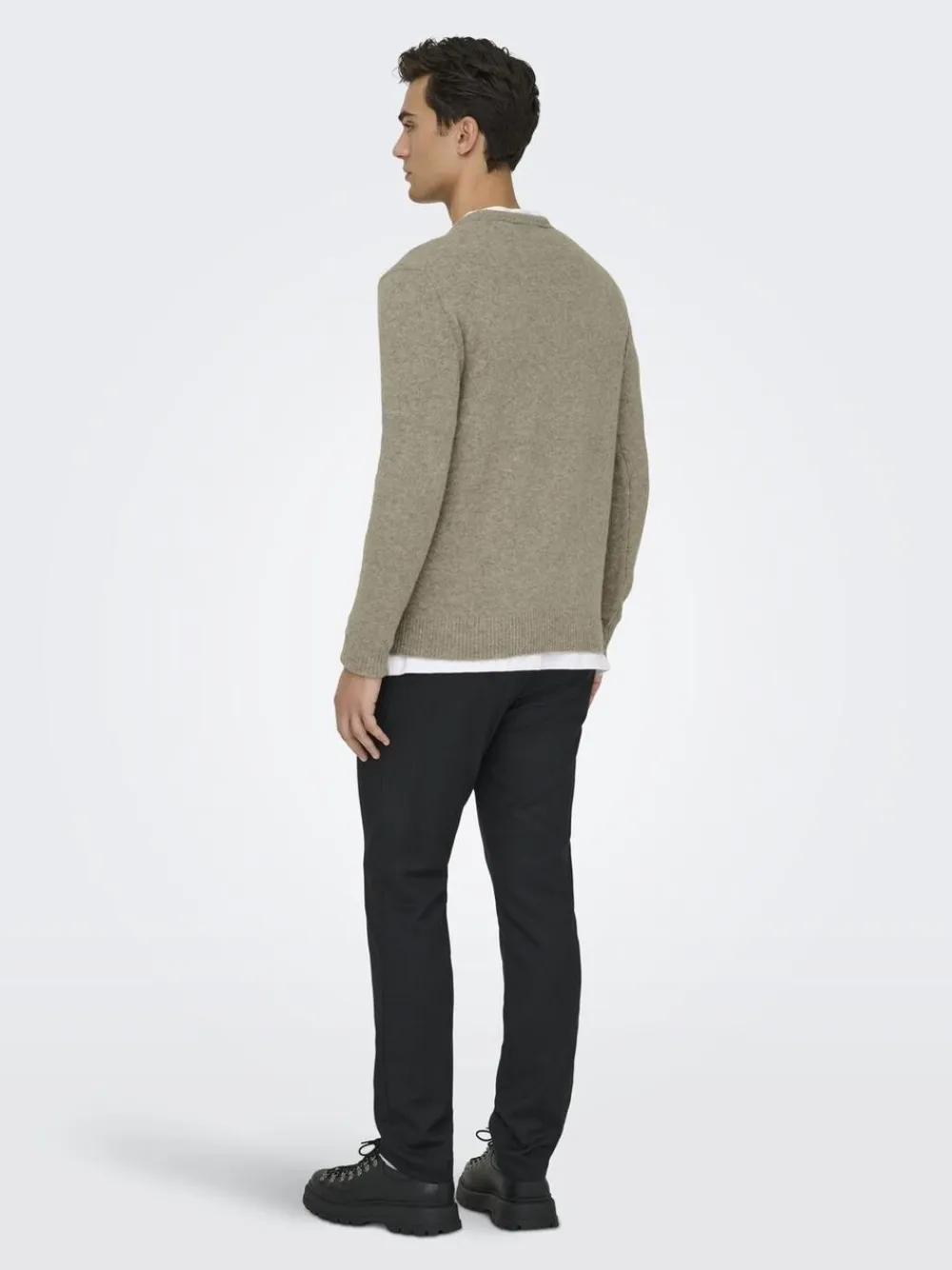 Only & Sons ONSRAY REG LS CREW KNIT FRML Walnut New