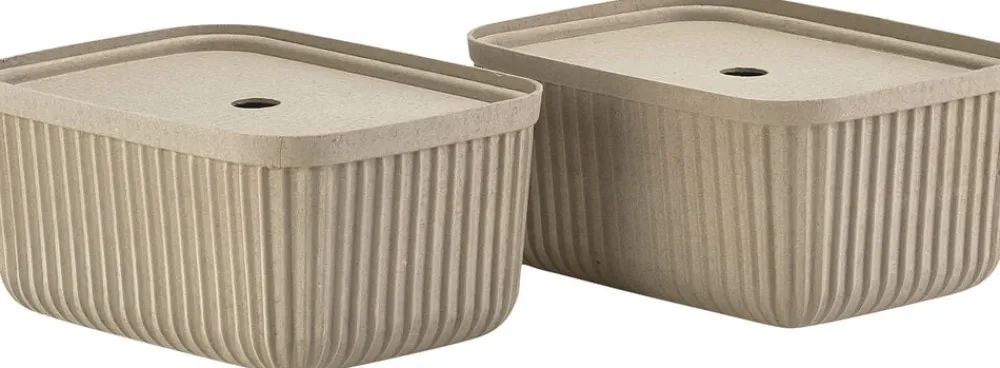 Opbevaringsboks Pulp 32 x 23 cm 2 stk. Natural Brown>Zone Outlet