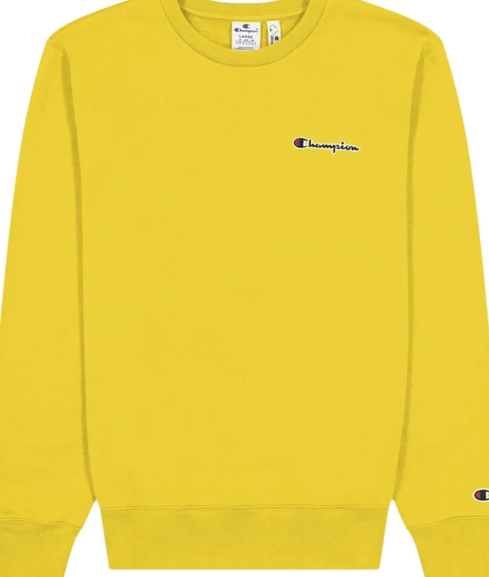 Champion Organic Cotton Blend Small Script Logo sweatshirt Banana New