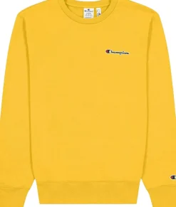 Champion Organic Cotton Blend Small Script Logo sweatshirt Banana New