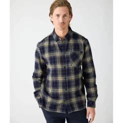 Knowledge Cotton Apparel Organic Cotton Checked Flannel Shirt GOTS Blue check New