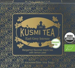 Kusmi Tea Organic Earl Grey Intense - Box of 20 muslin tea bags - 40gr
