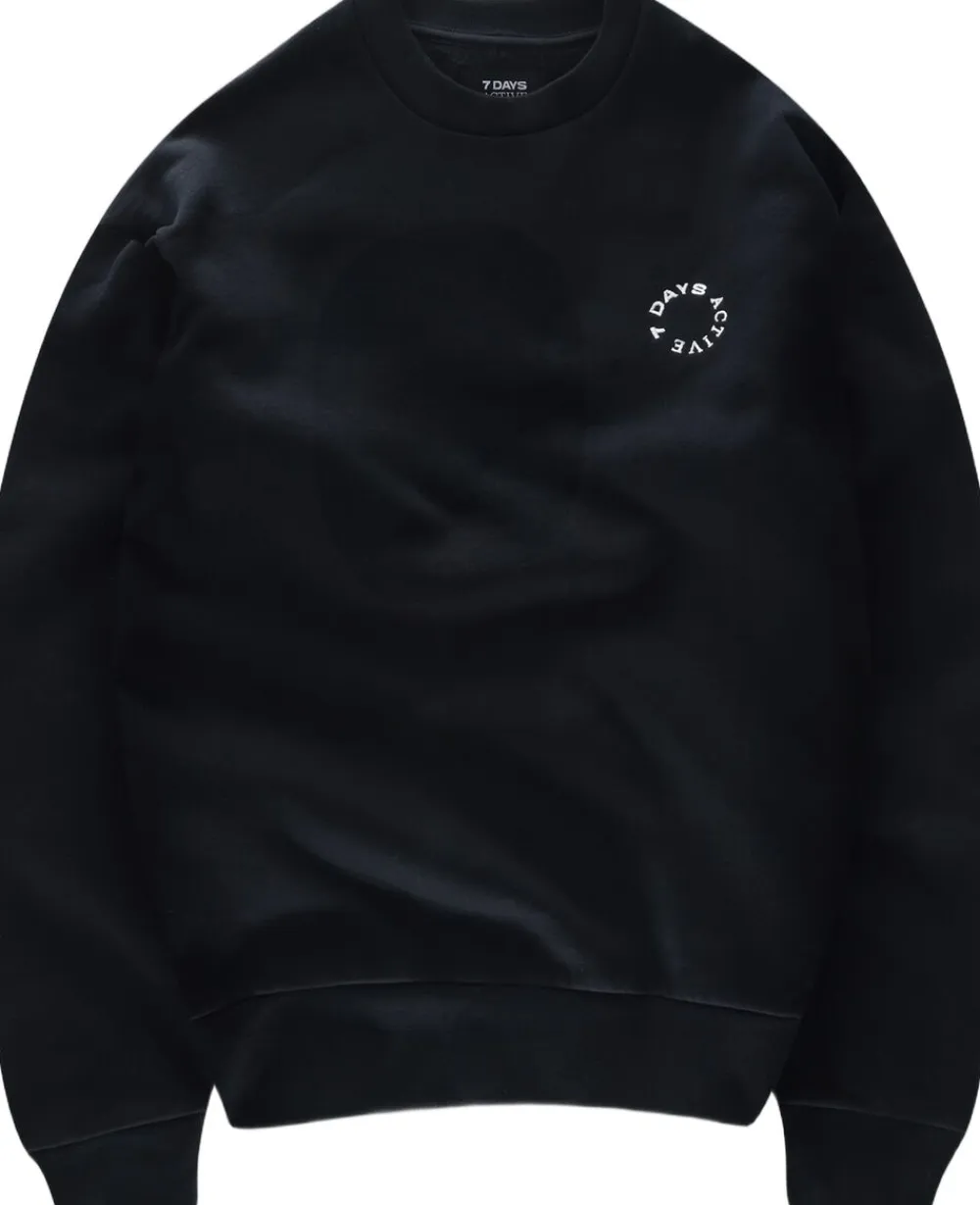 7 Days Active Organic Regular Crewneck 001 black Best