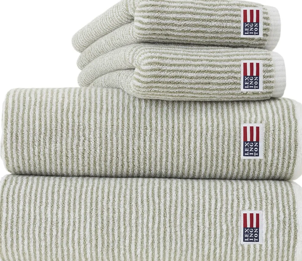 Lexington Original Towel White/Vintage Green Striped