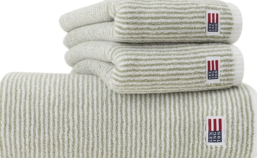 Lexington Original Towel White/Vintage Green Striped