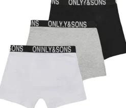 Only & Sons OSJFITZ WB BOLD LOGO BOXER 3PK. ACC Black/white/mgm/ black Discount
