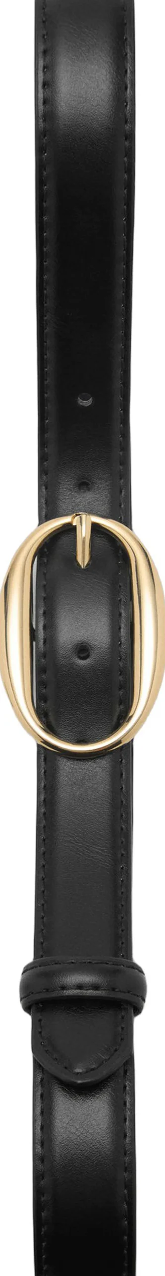 MANGO Oval buckle belt Black New