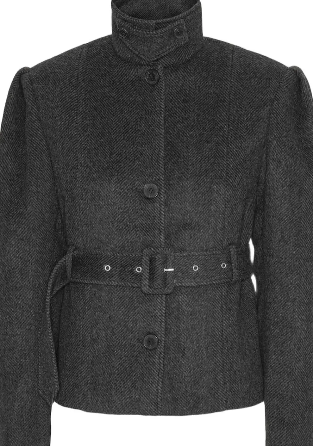 ROTATE Birger Christensen OVERSIZED BELTED JACKET Gray pinstripe Clearance