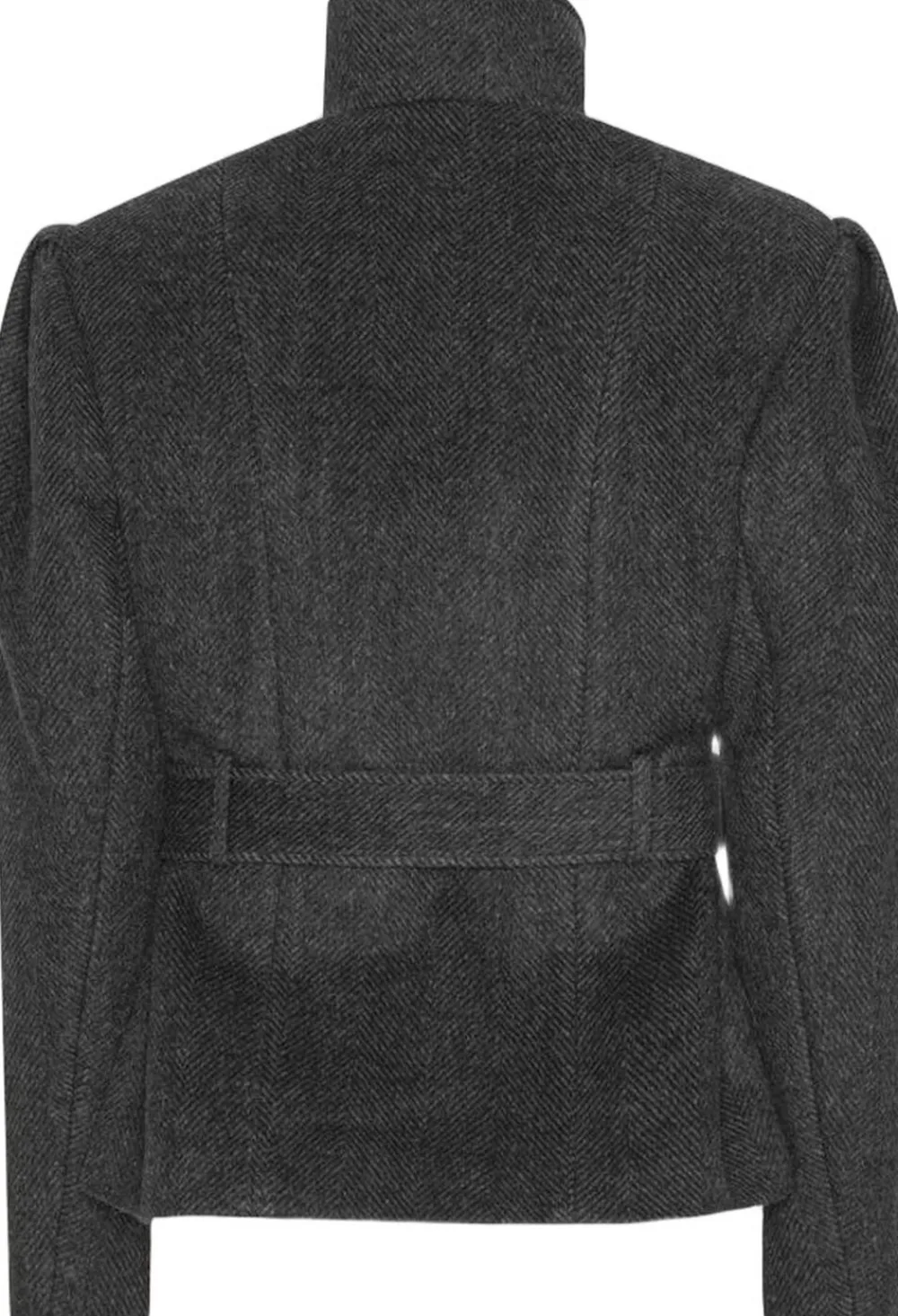 ROTATE Birger Christensen OVERSIZED BELTED JACKET Gray pinstripe Clearance