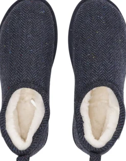 Lovelies PALPANA WOOL - CLOSED WOOL SLIPPERS WITH SHEARLING LINING Blue Discount