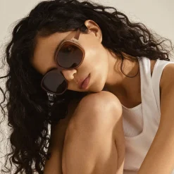 Pilgrim PARKER oversized retro sunglasses light brown Discount