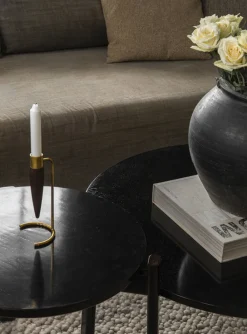 Audo Copenhagen Passage Lounge Table, Ø70, Dark Lac