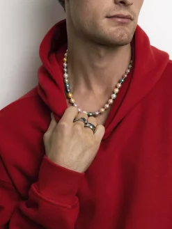 Nialaya Pastel Necklace with Stainless Steel Pearl Online