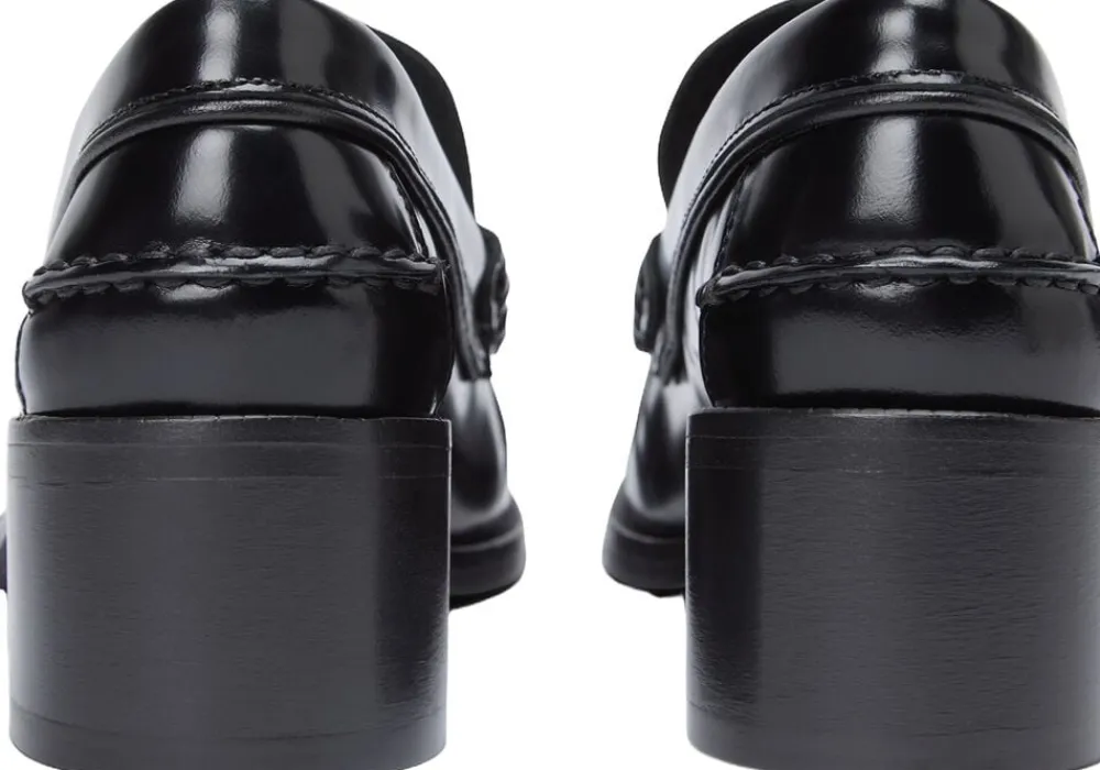 Dame Tommy Hilfiger Patent Leather Block Heel Loafers