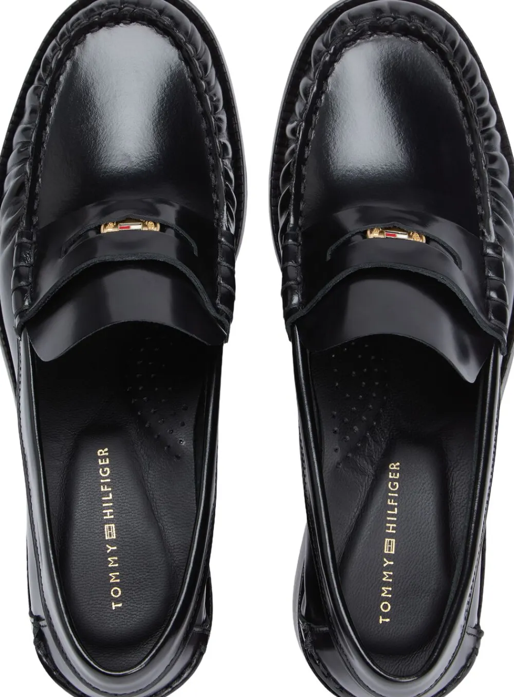 Dame Tommy Hilfiger Patent Leather Block Heel Loafers
