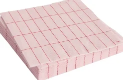 Hay Pattern Napkins-Set of 20 Dinner-Light pink and red grid Sale