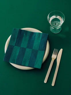 Hay Pattern Napkins-Set of 20 Dinner-Green and dark green