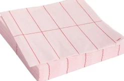 Hay Pattern Napkins-Set of 20 Lunch-Light pink and red grid Best