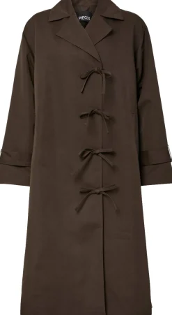 PCAGNES LS TIE TRENCHCOAT WVN D2D P>Pieces New