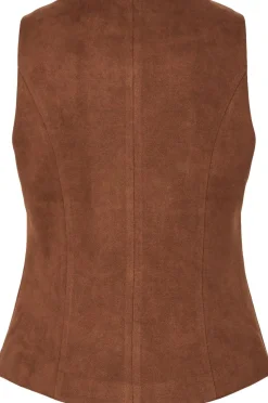 Pieces PCRAKEL BRUSHED VEST Downtown brown