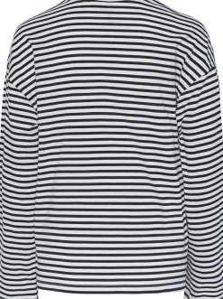 Pieces PCSADIE LS TOP NOOS Cloud dancer/black