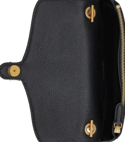 Dame Lauren Ralph Lauren Pebbled Leather Bradley Crossbody Wallet