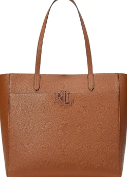 Lauren Ralph Lauren Pebbled Leather Large Cameryn Tote Bag Lauren tan Hot