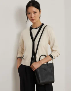 Lauren Ralph Lauren Pebbled Leather Small Cameryn Tote Bag Sort Outlet